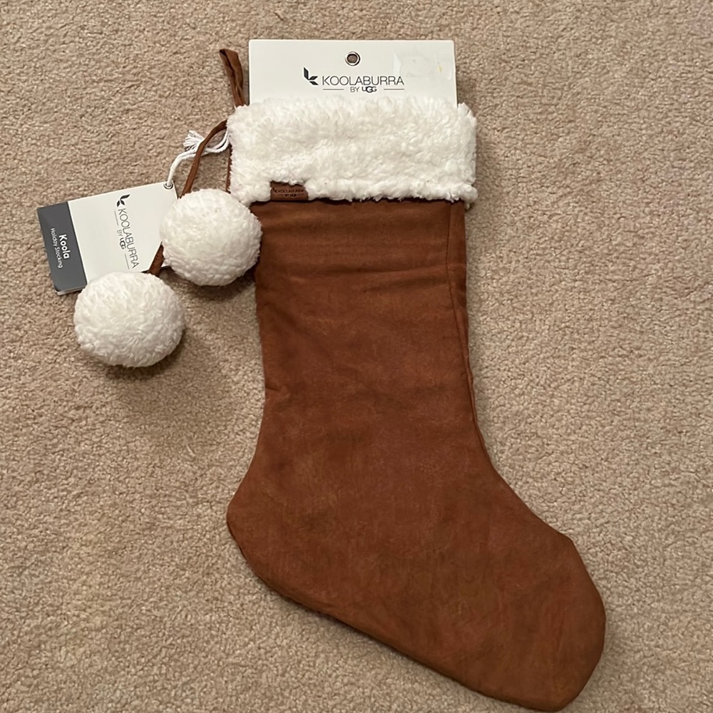 Koolaburra by UGG Faux Suede/Shearling Christmas Stocking  NWT